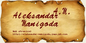 Aleksandar Manigoda vizit kartica